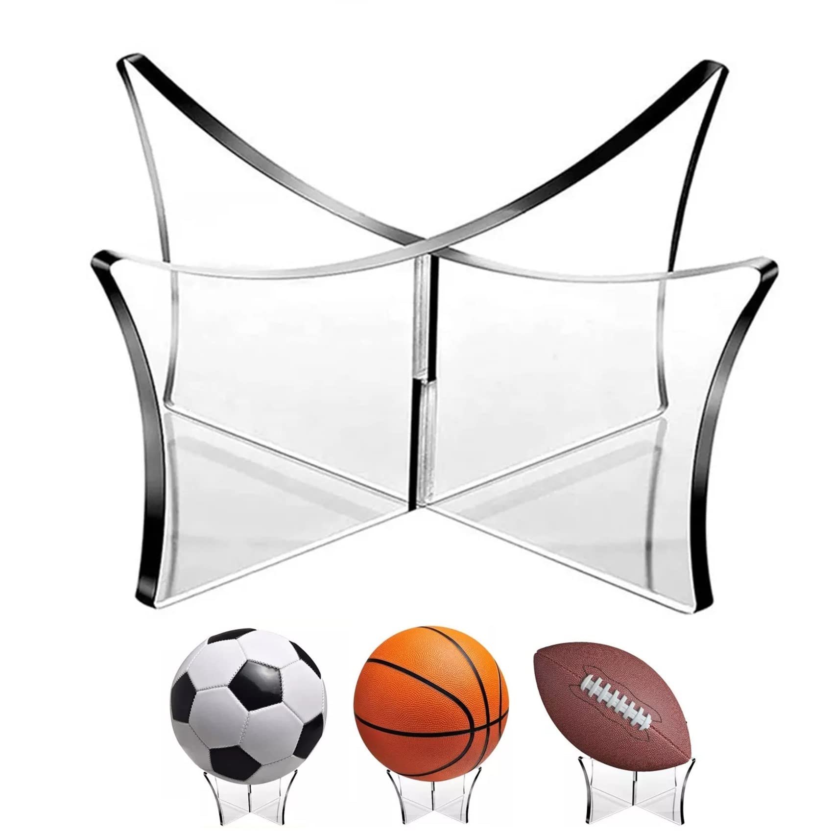 【新着特価】NOELAMOUR ボールスタンド ボール置き ボール収納 スタンド サッカー バスケ バレー 展示 ディスプレイ (透明)