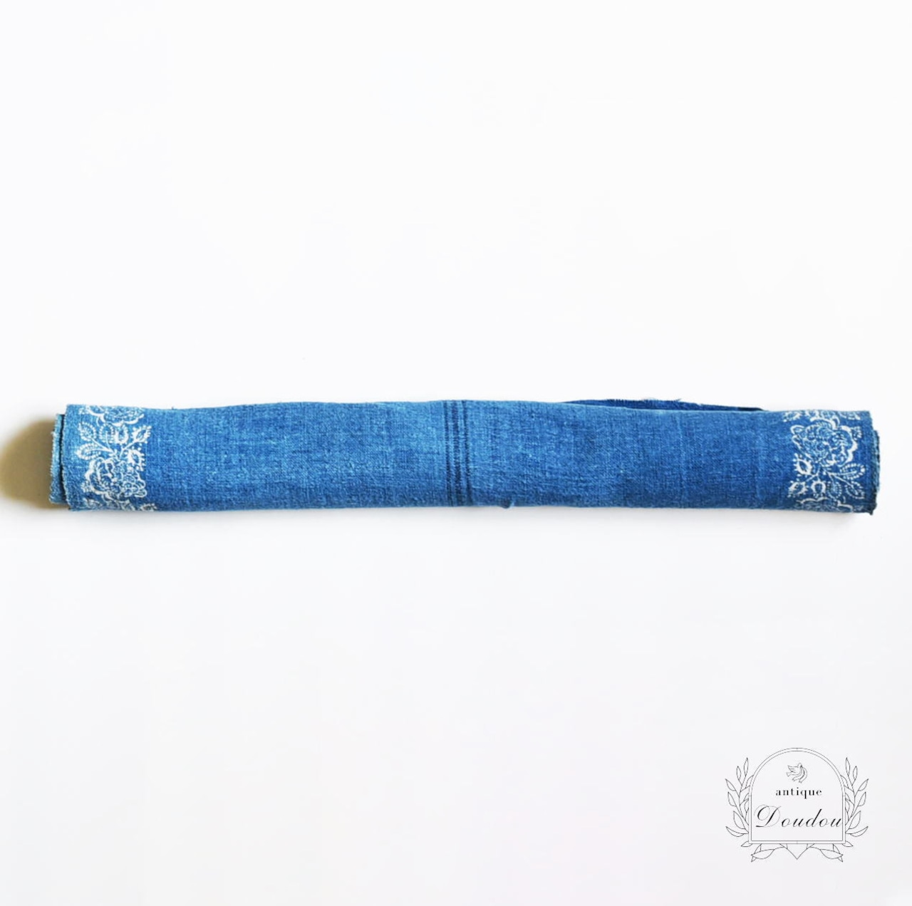 カット販売/sa766/ハンガリー アンティーク リネンkékfestés