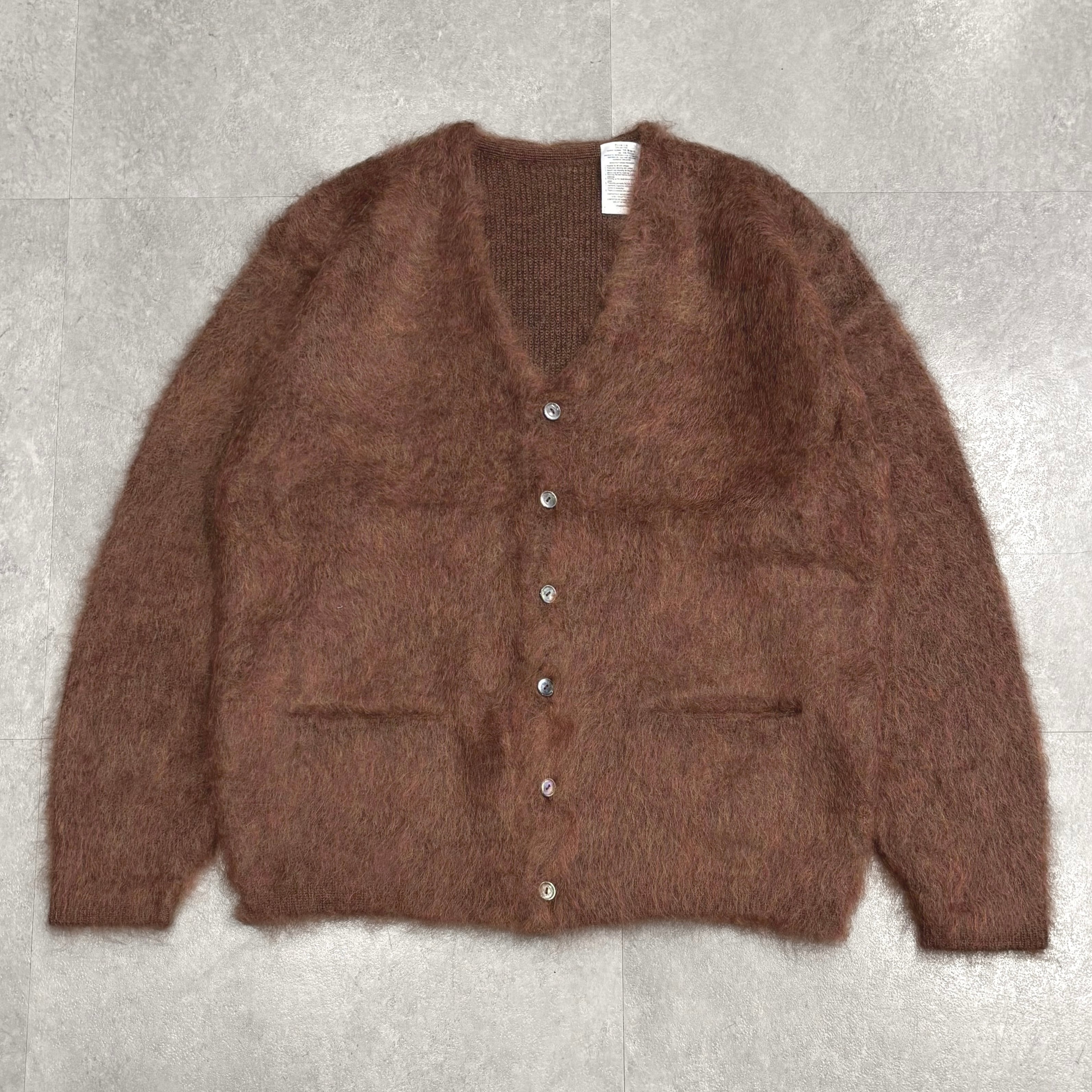 ほぼ新品　a.r.p. モヘアカーディガン マホガニーブラウン A.R.P.®︎ Premium Classic Mohair Cardigan W/Pocket 42 - Mahogany
