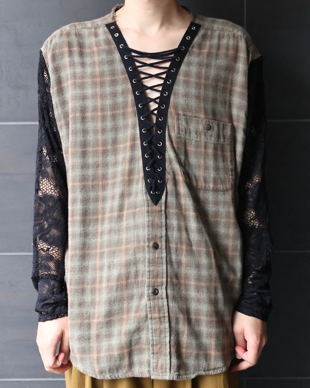 lace detail relax fit shirt