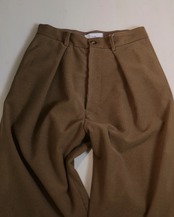 itochi - Wool & Cashmere Corduroy Tuck Slacks :Brown|先染め/尾州×遠州/裏地付き
