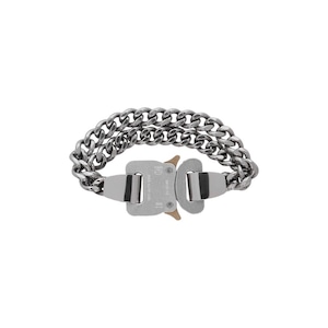 【1017 ALYX 9SM】2X CHAIN BUCKLE BRACELET(SILVER)