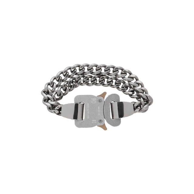 【1017 ALYX 9SM】2X CHAIN BUCKLE BRACELET(SILVER)