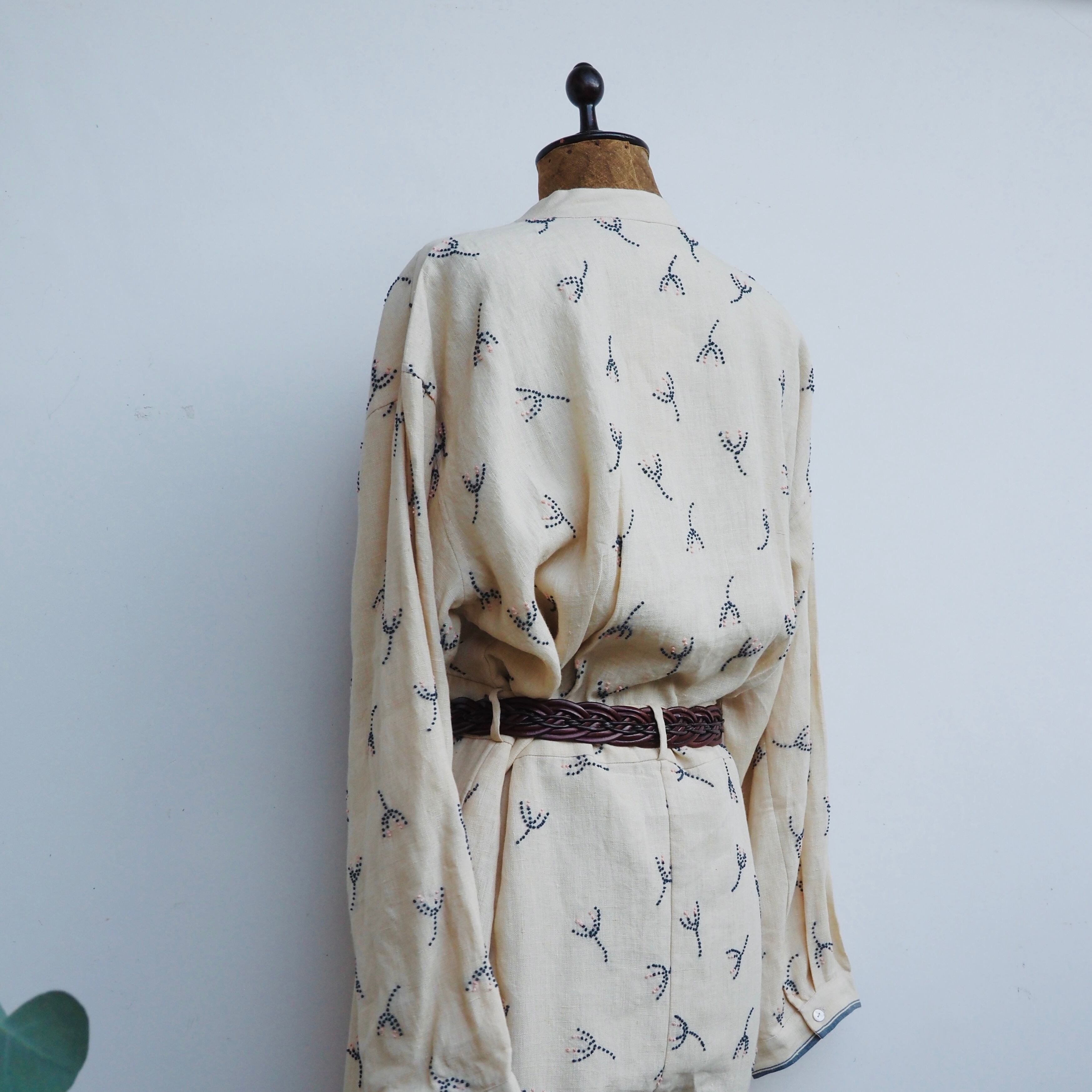 BUNON/Linen Over Jacket /カバーオール (ecru・black)