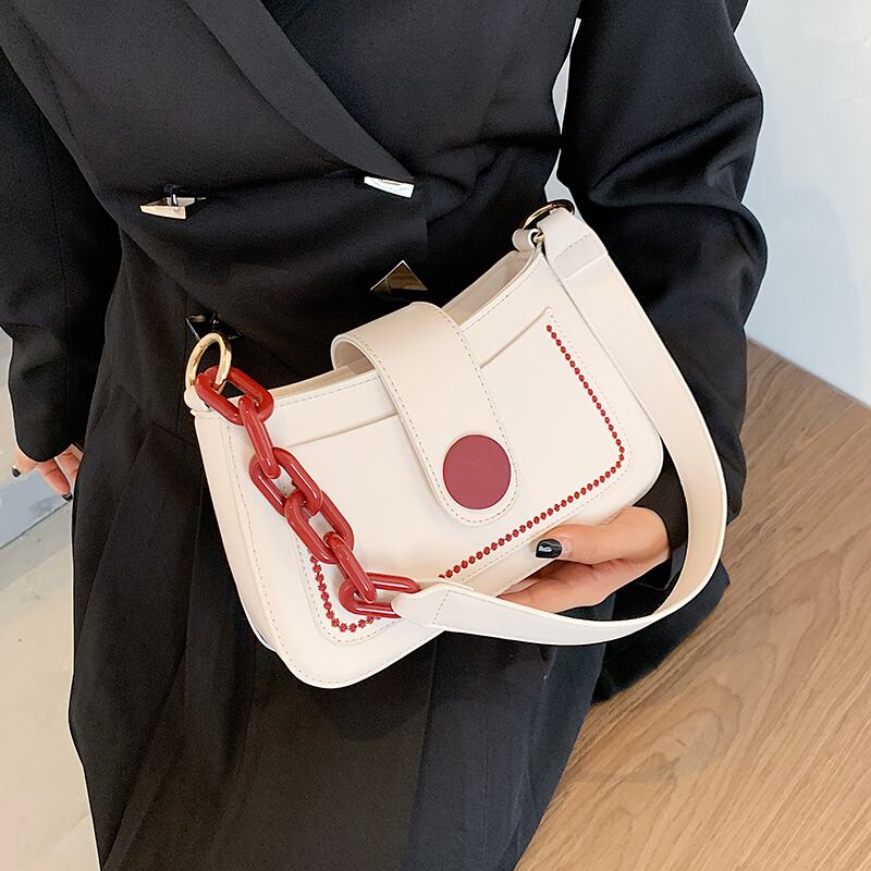 スモールバッグハンドバッグ2020人気の新しいトレンディなファッションチェーンワンショルダー脇の下バッグネットセレブワイルドメッセンジャースモールスクエアバッグ Tiancai_Wing_Bag2548253