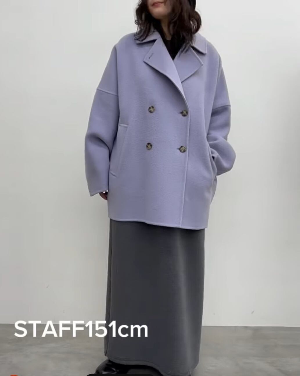 美品✨ CLOCHE PECOLAMB ウール ショートコート ダブルコート M CLOCHE(クロッシェ)】PECOLAMBウールダブルボタンテーラードハーフ