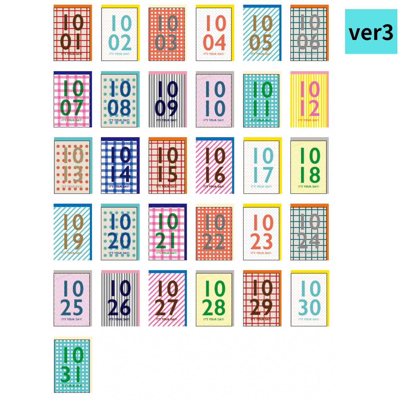 ギフトカード | Letterpress Letters, (レタープレスレターズ)370 Find Your Day - October 10月