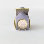 身を守る革のミニオブジェ【sisyu / ししゅ】（パープル×ベージュピンク×イエローグリーン）