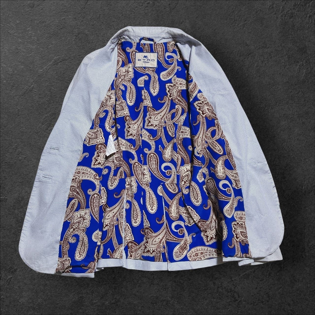 ETRO エトロ テーラードジャケット ペイズリー柄 スカーフ柄 シルク