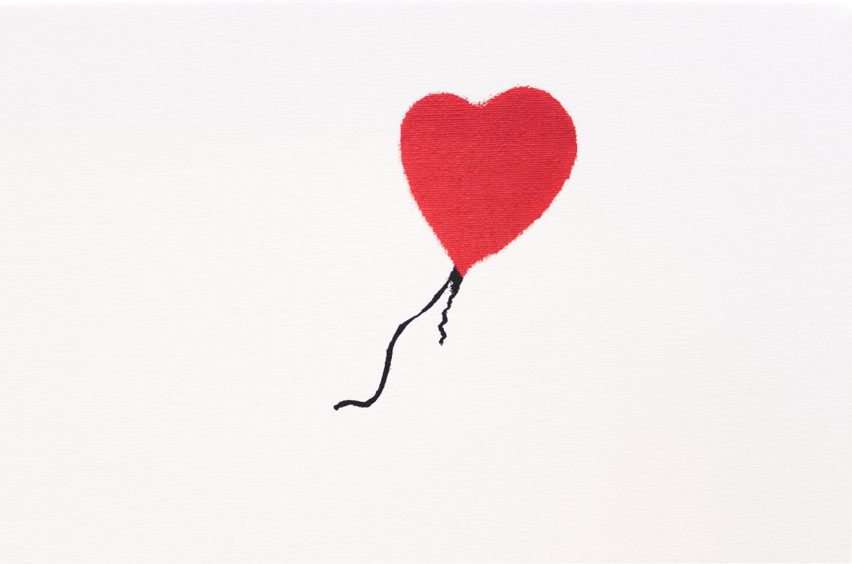 バンクシー「ガール ウィズ バルーン/Girl With Balloon」展示用フック付きキャンバスジークレ