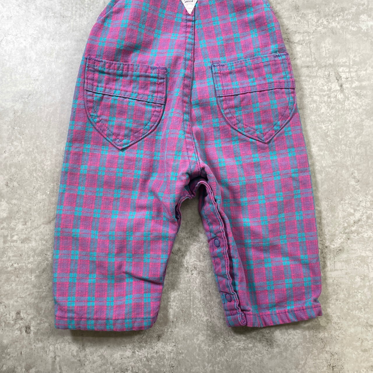 kids】80-90年代頃 USA製 紫タグ OSHKOSH オシュコシュ タータン