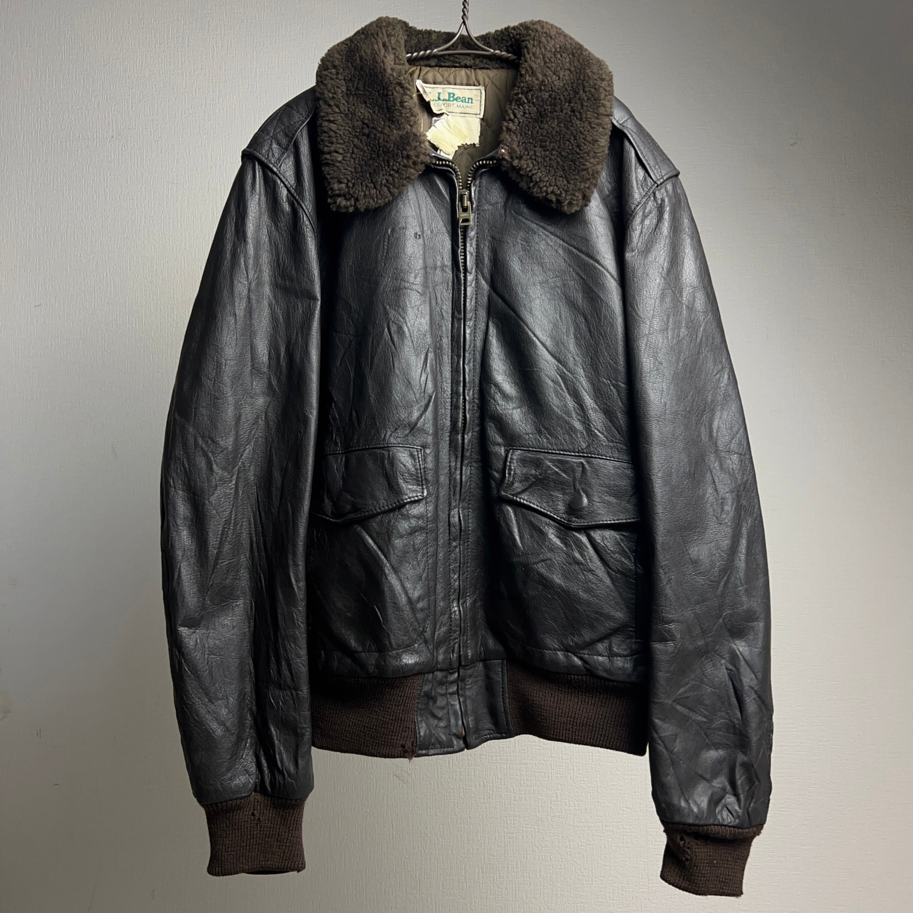 70's~80's “L.L.Bean” G-1 Leather Flight Jacket USA製 70年代 80年代 エルエルビーン  フライトジャケット レザー【0929A96】