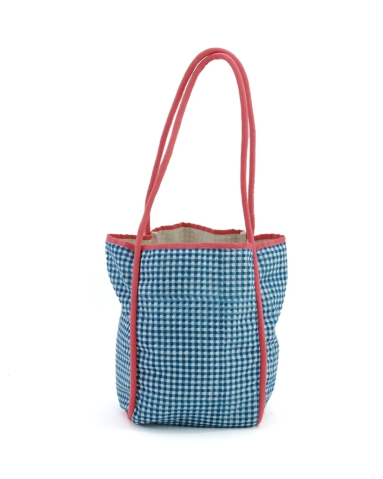 ブロックプリント ギンガムチェックバッグ / BLUE