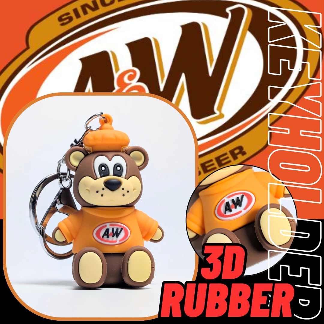 【 A&W / エイアンドダブリュ・エンダー 】『 ルーティ 』3Dラバーキーホルダー / フィギュアキーホルダー 〚アメリカン雑貨 アメトイ〛