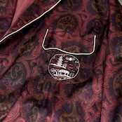 ~70's paisley pattern satin gown