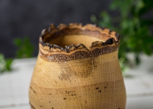 クヌギ材 花器 1（グリーンウッドターニング・鉢カバー・木製花器）／Canaria Wood Works