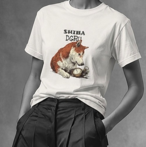 柴犬　vintage加工Tシャツ　