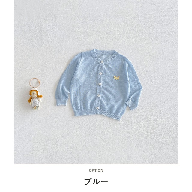 【BABY】ミニユニコーン刺繍薄手ニットカーディガン - 3