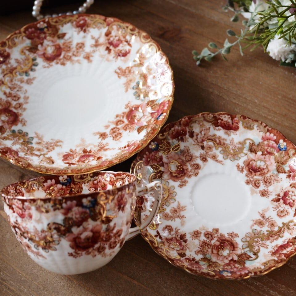 英国アンティーク サミュエルラドフォード イマリフラワー トリオA