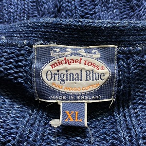old MICHAEL ROSS indigo cotton cable knit cardigan | NOIR ONLINE