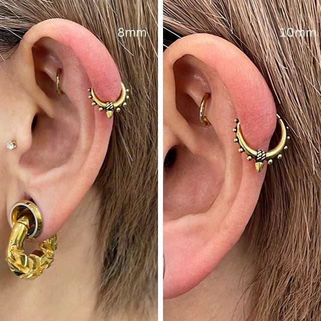 24k金ゴールド 軟骨ピアス 16G クリッカー ワンタッチピアス 舵 マリン