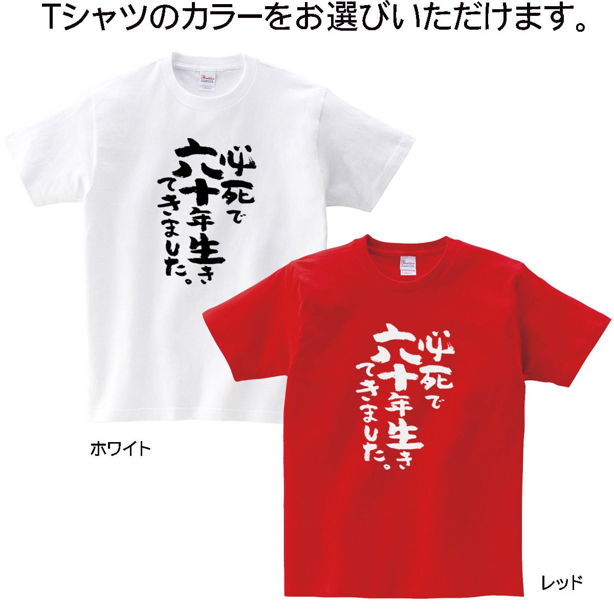 必死で六十年生きてきました。 還暦祝い Tシャツ ka300-82 還暦 お祝い 父 母 ギフト プレゼント 60歳
