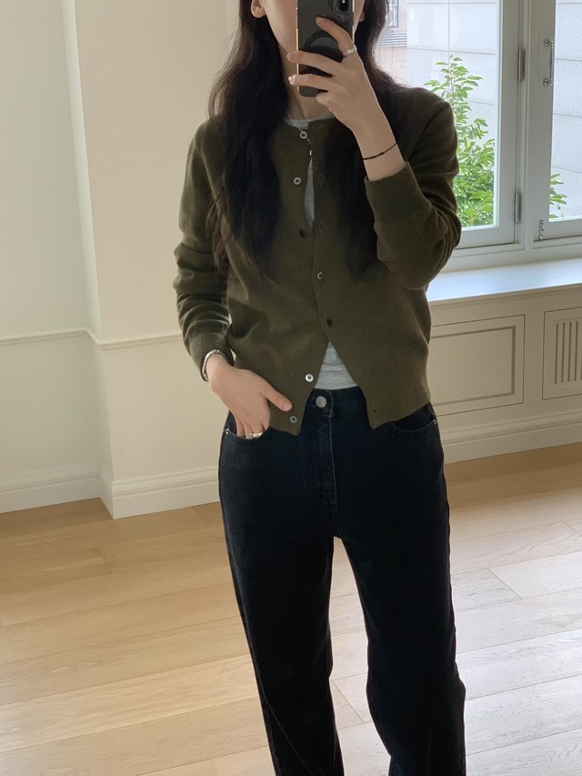 (予約) fl lanel / Cashmere round cardigan 4color