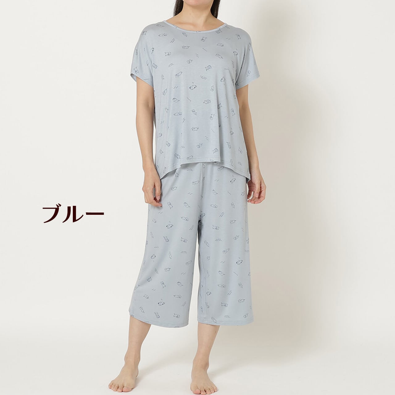 猫柄 ねこ パジャマ 寝間着 接触冷感 ひんやり 涼しい 部屋着