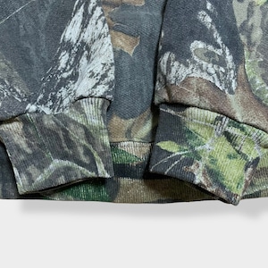 【JERZEES】2XL ビッグシルエット リアルツリー REALTREE カモフラ 総柄 アウトドア スウェット トレーナー ミリタリー US古着