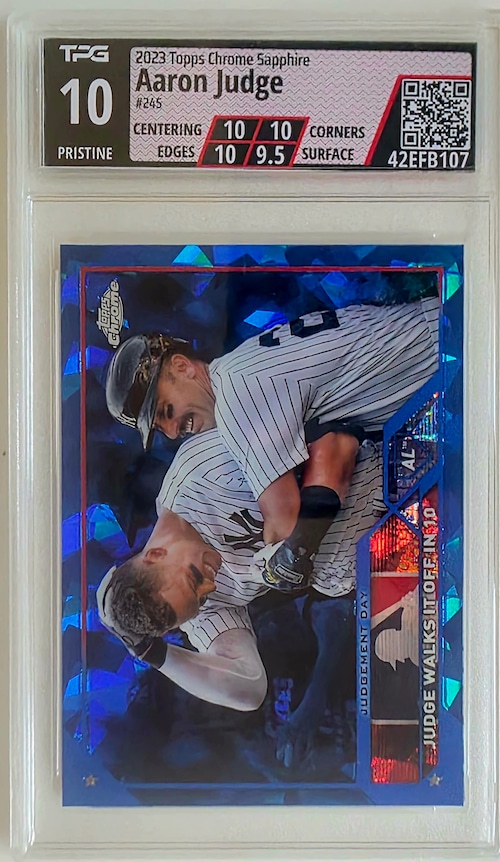 Aaron Judge 2023 Topps Chrome Saphire #245 TPG 10