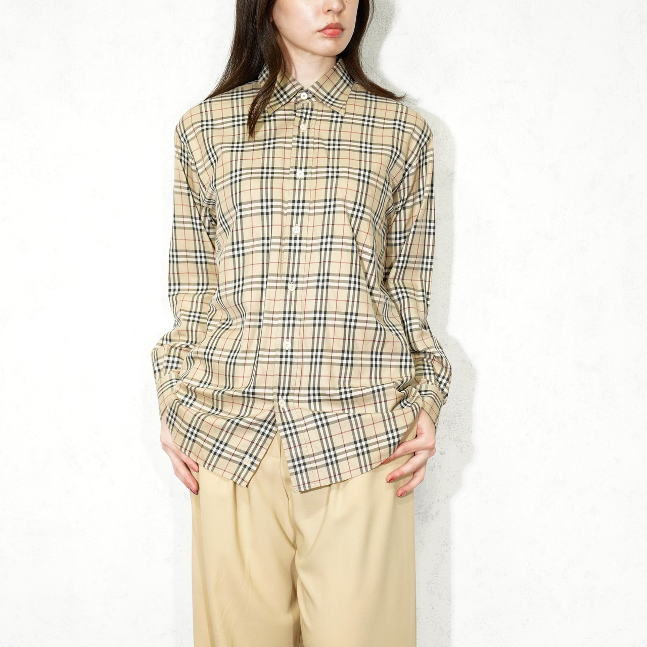 BURBERRY LONDON CHECK PATTERNED DESIGN LONG SLEEVE SHIRT 