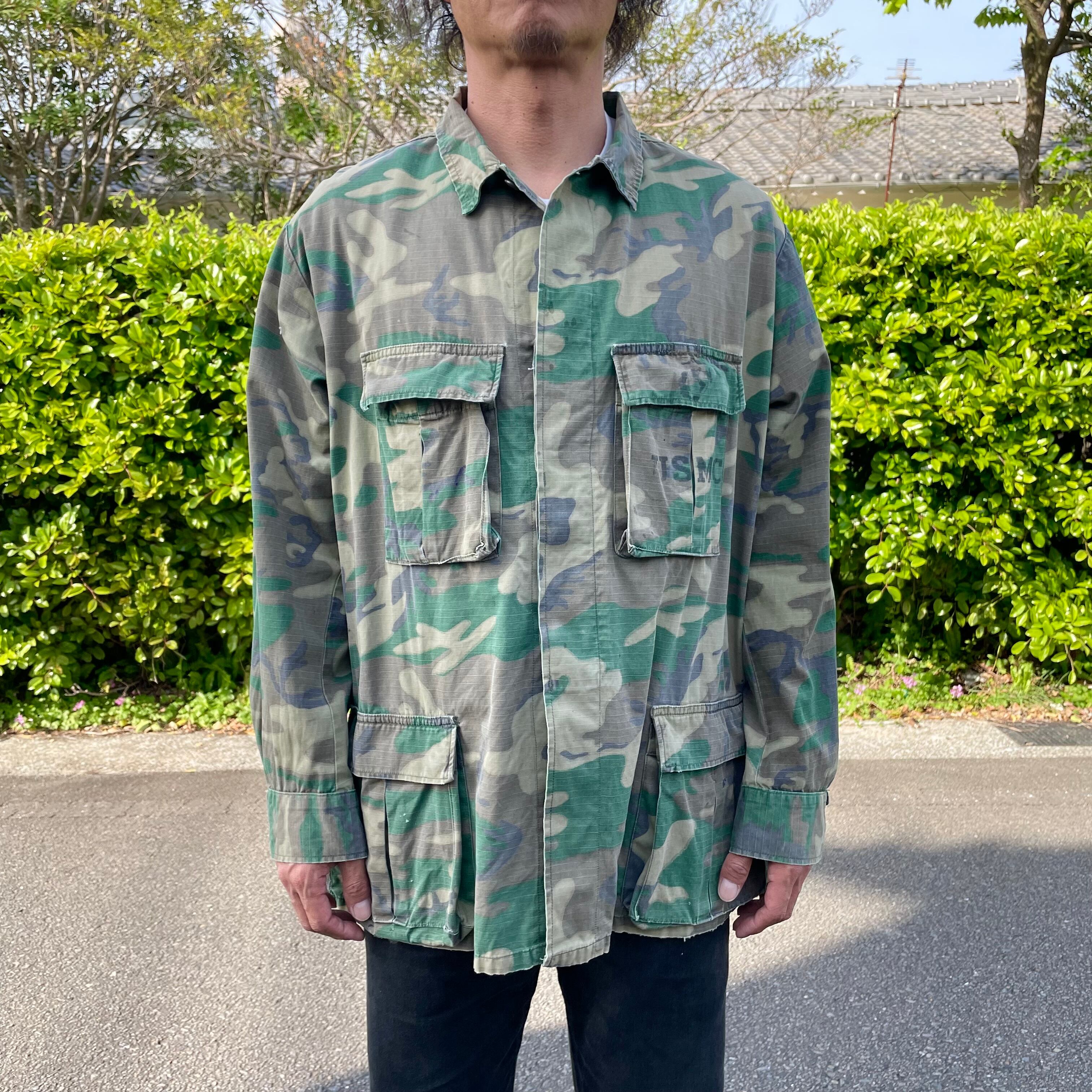 70s 米軍 グリーンリーフカモ ジャングルファティーグジャケット L-R