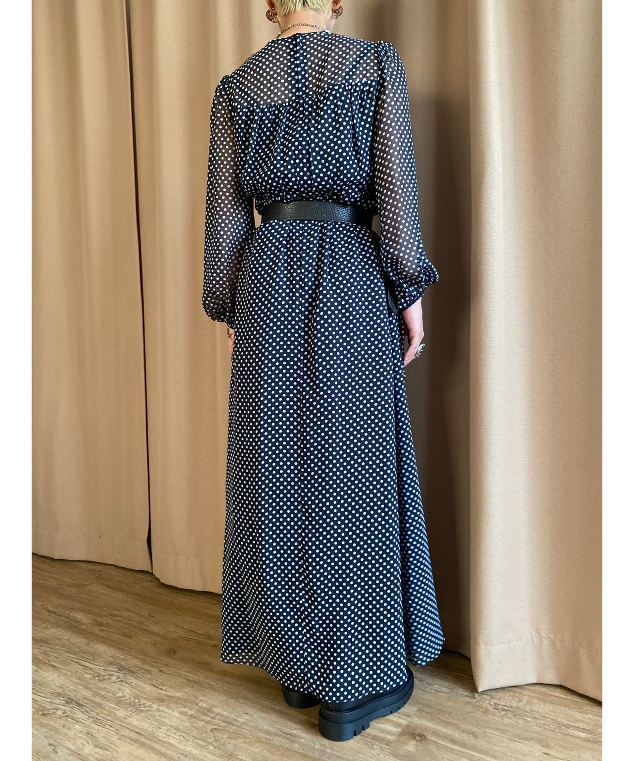 Simonne dot pattern dress-4195-6