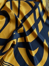 yellow & black abstract silk scarf-5152-8