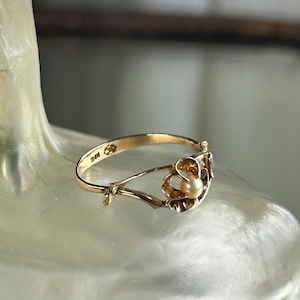 アンティーク　貴重な戦前の桜モチーフリング