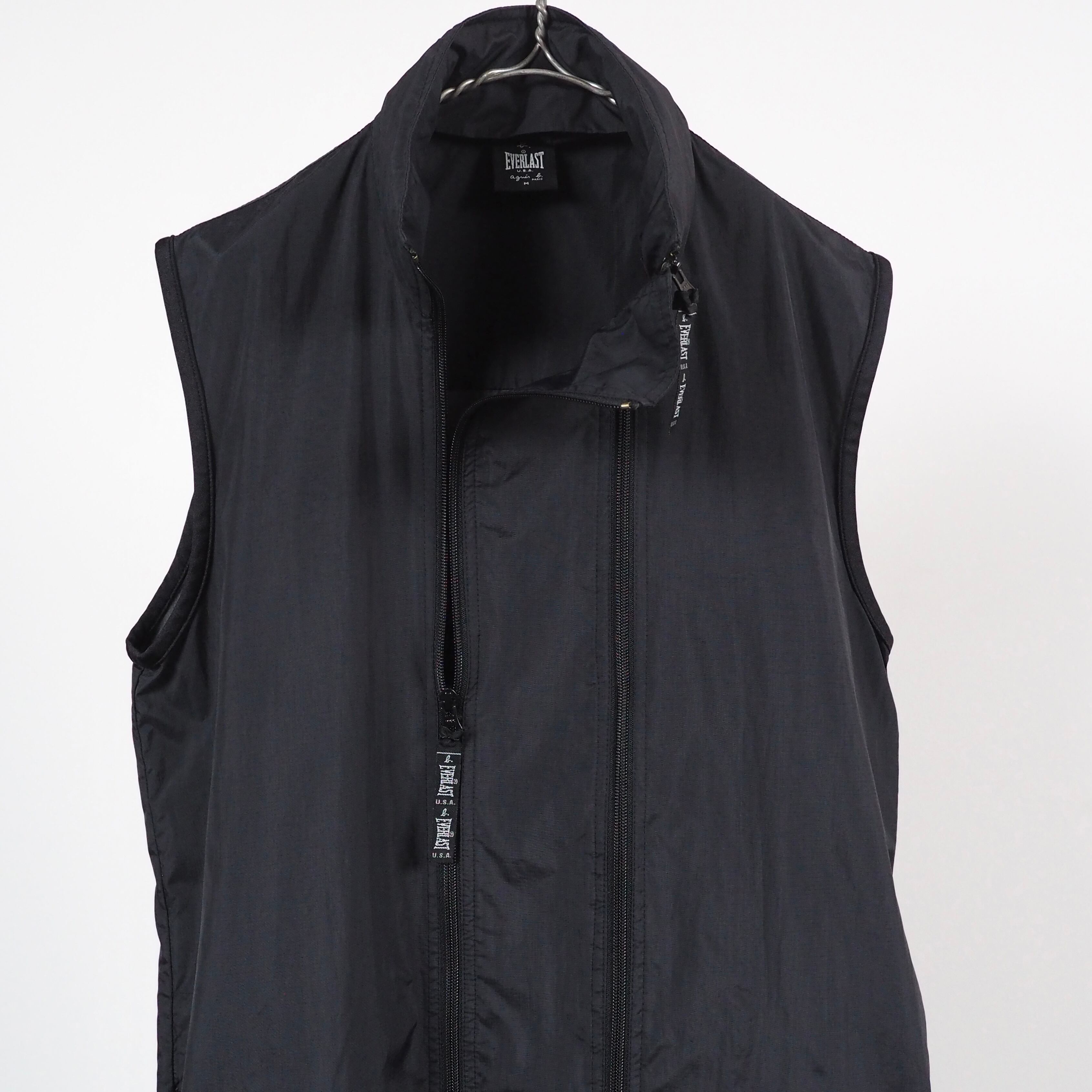トップス 90s agnes b homme lthr vest agnes b.homme × EVERLAST nylon zip up vest M /アニエスべーオム