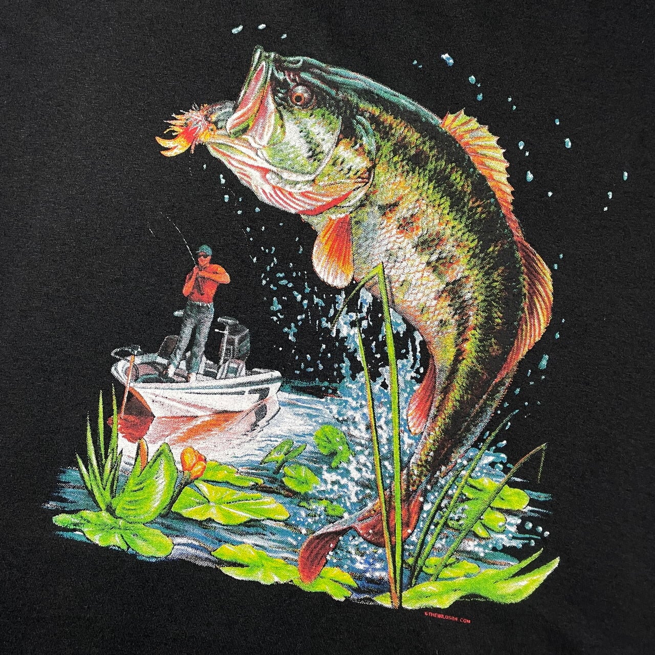 00年代 フィッシング アートプリント Tシャツ メンズXL 古着 アニマル