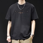 Crew Neck Text Graphic Short Sleeve T-Shirt ◇2color H0447