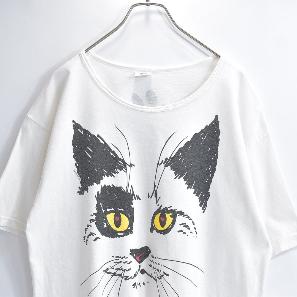 90s USA製 crazy shirts クレイジーシャツ キャットフェイス ネコ 猫