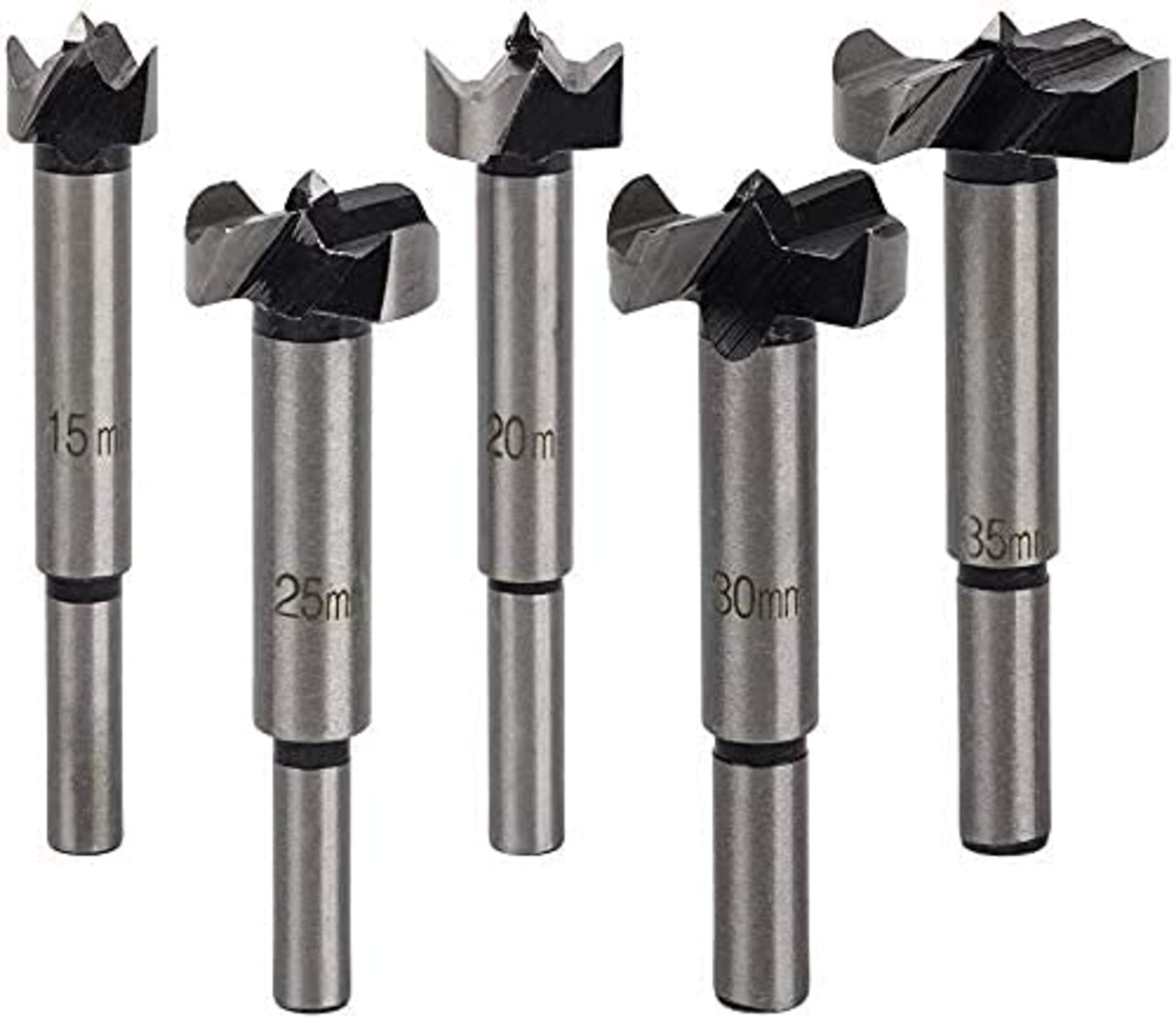 JUTOSU ボアビットセット - 木工ドリルビット 5本セット (15mm/20mm/25mm/30mm/35mm) 止め穴/斜め穴/重ね穴あけ作業に対応 DIY 切削工具