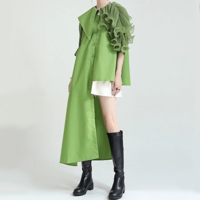 Irregular Half Long Shirt / イレギュラー ハーフ ロング シャツ