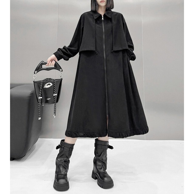 Corduroy long jacket C0585