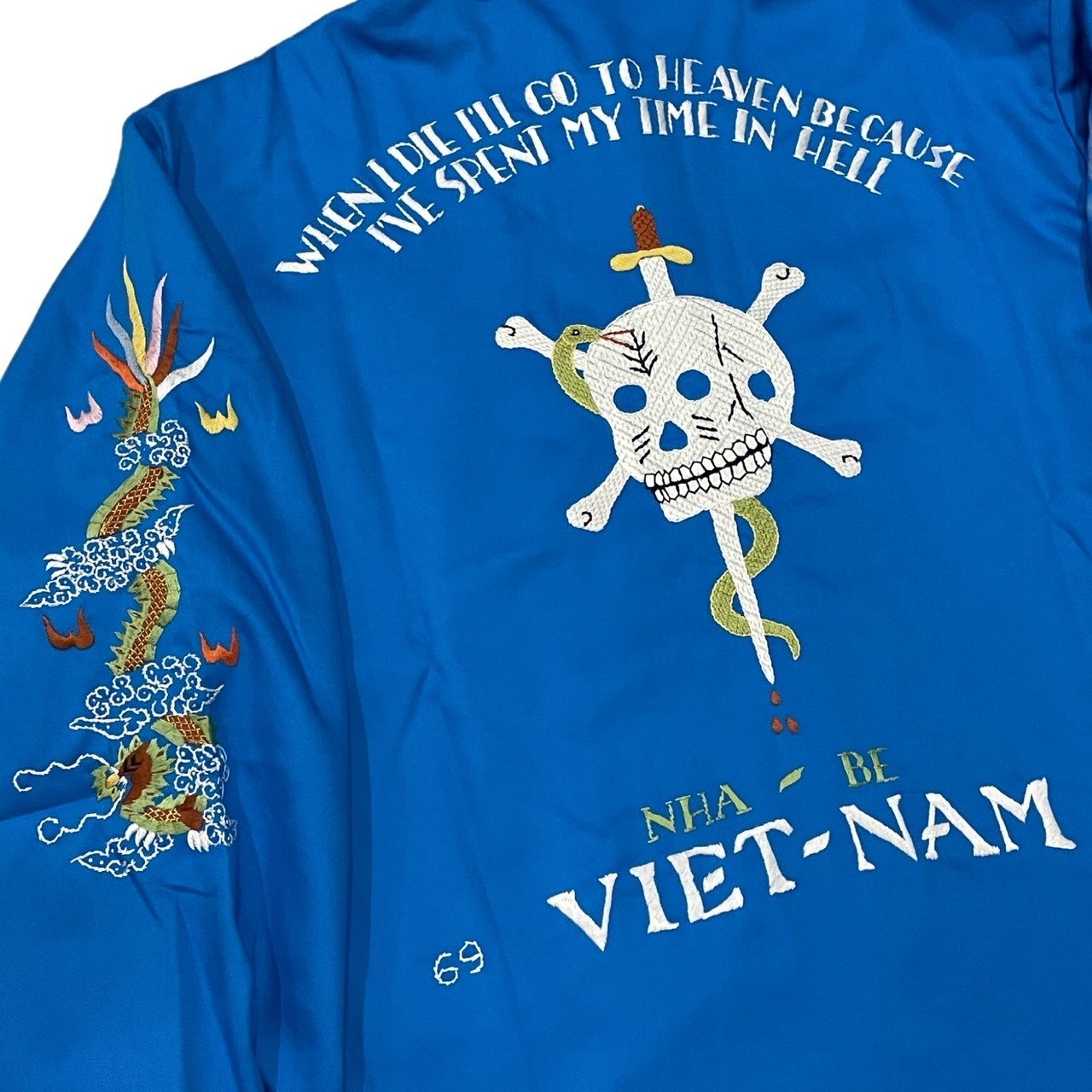 THREEFACE THREE SKULLS VIETNAM JACKET BLUE | vintage 
