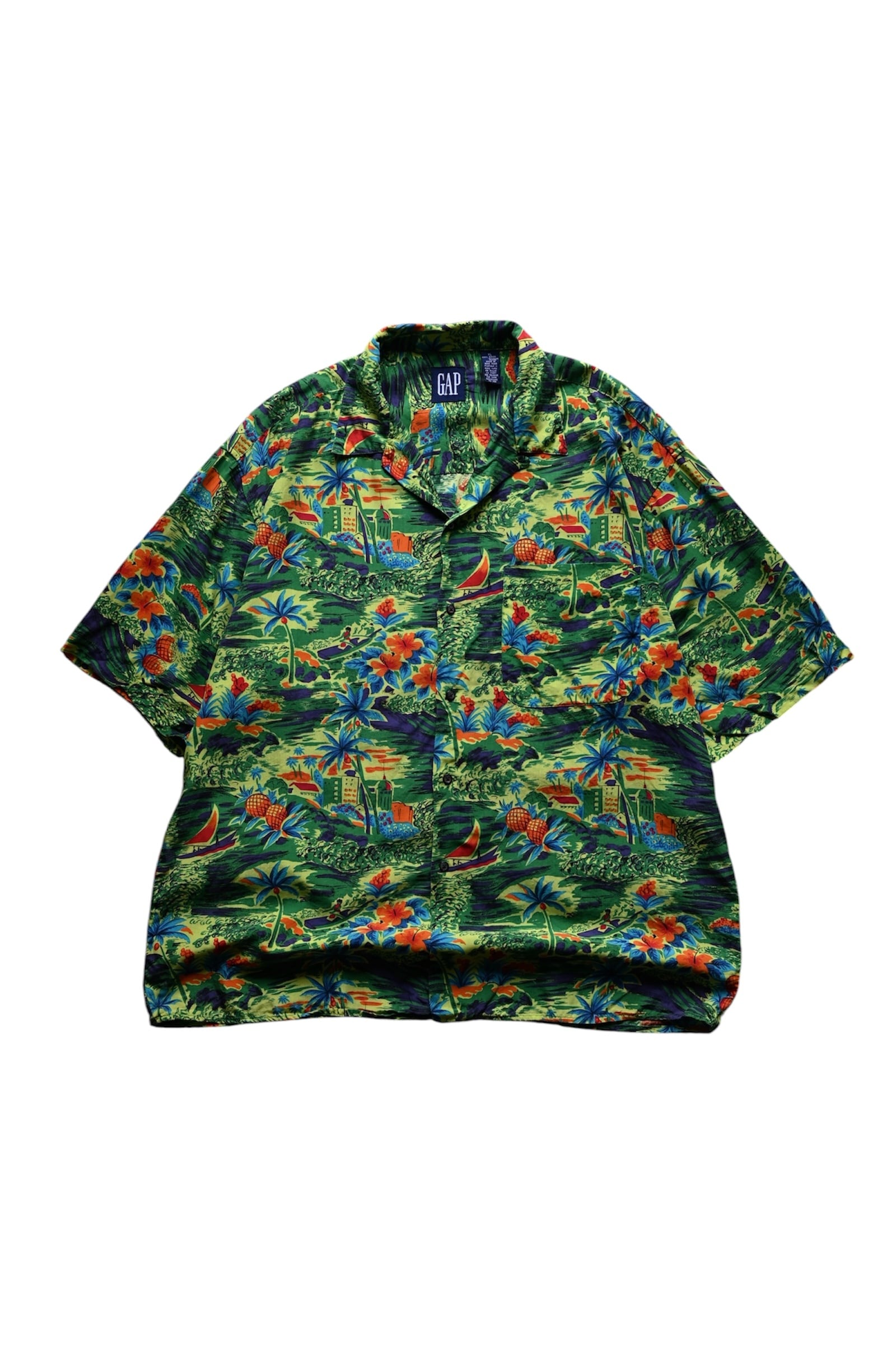 Karl Helmut カールヘルム キューピー柄 半袖 オープンカラーシャツ