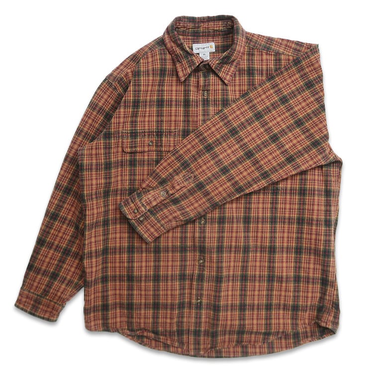 90sヴィンテージ CARHARTT フランネル ライナー付き ネルシャツ 廃盤 古着 カーハート Carhartt ネルシャツ フランネル 長袖シャツ チェック