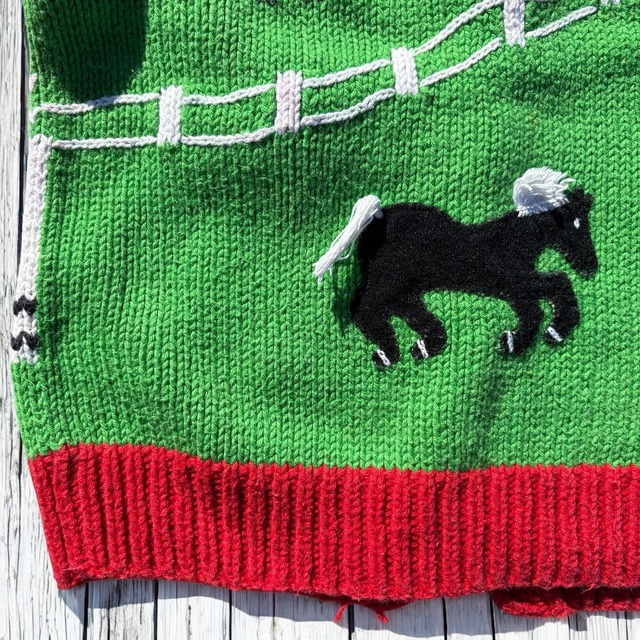【KIDS】vintage cotton handknit cardigan size:110~120前後