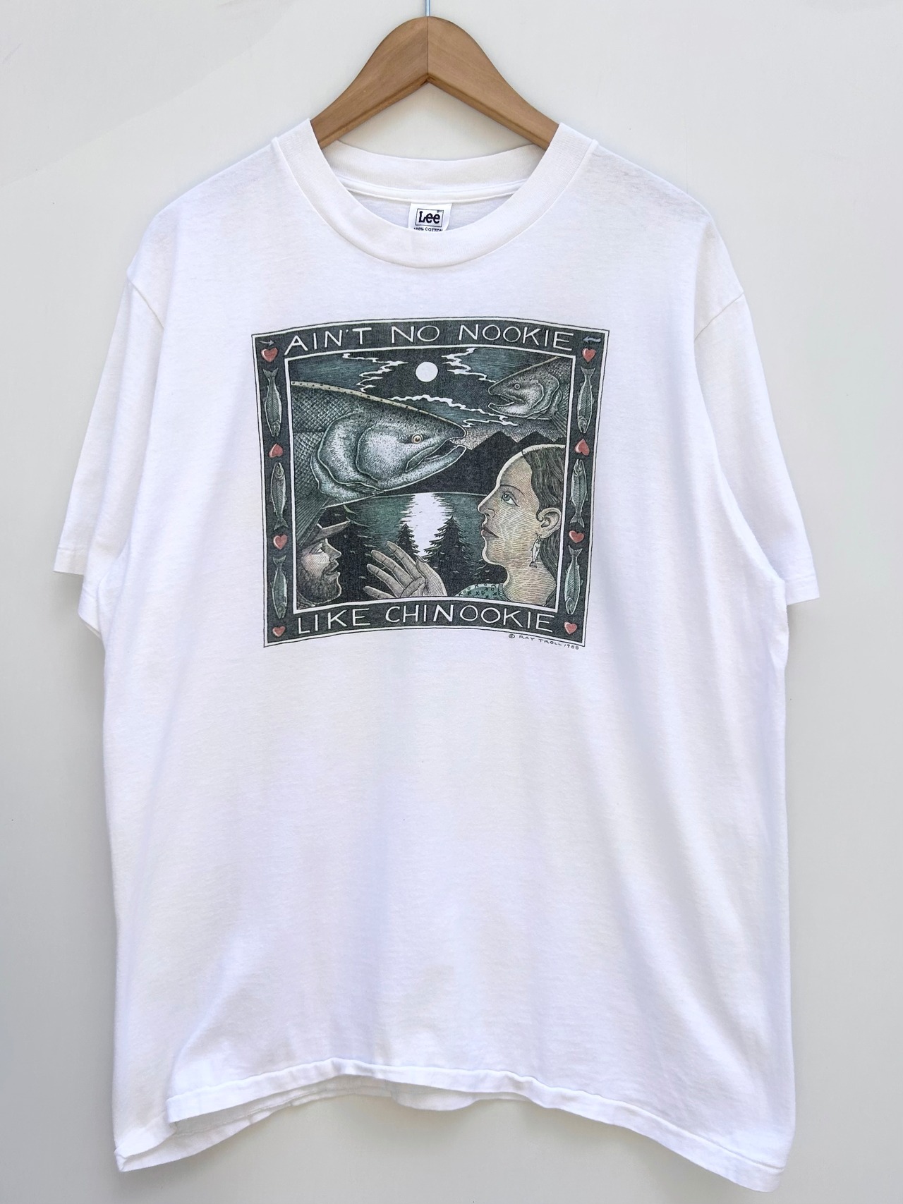 90s RAY TROLL ART Tee MADE IN USA Size L