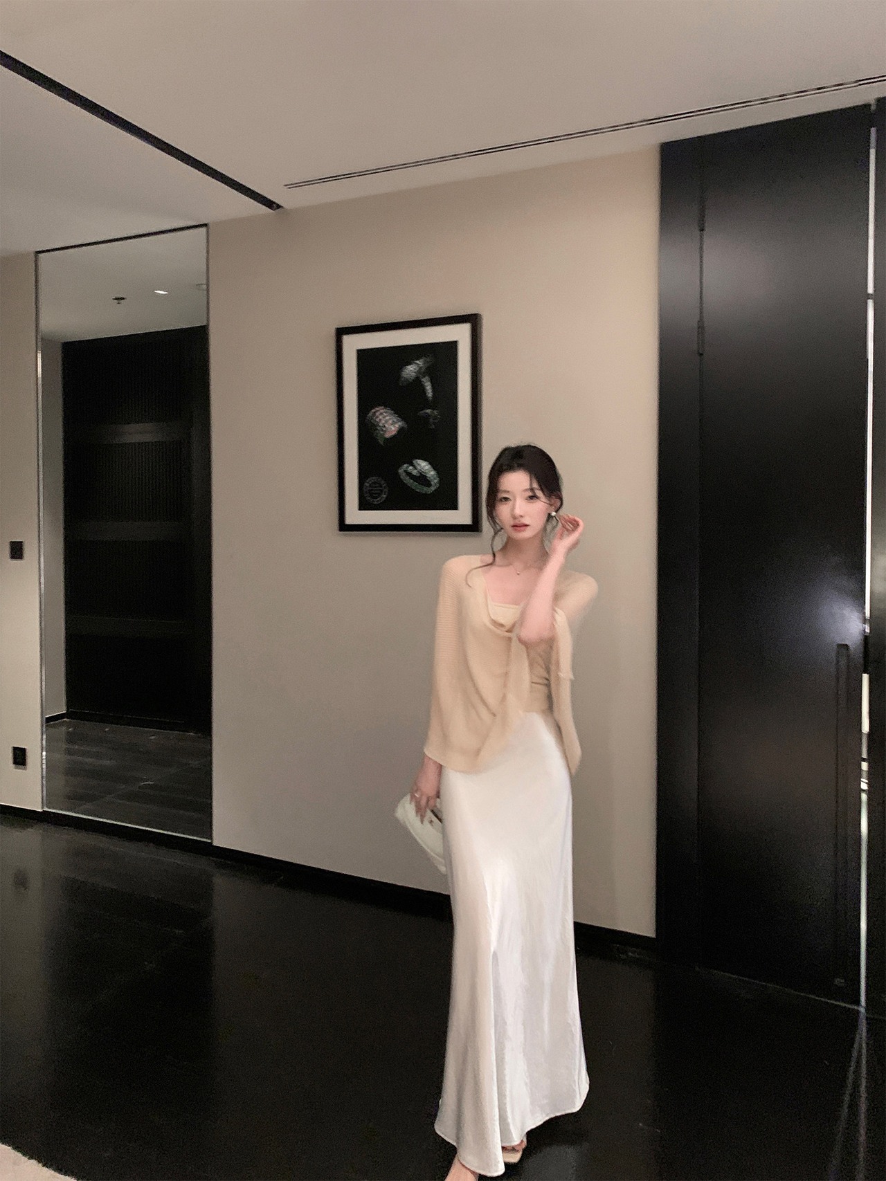 Asymmetrical Knit Camisole and Pullover Set up【H00077】