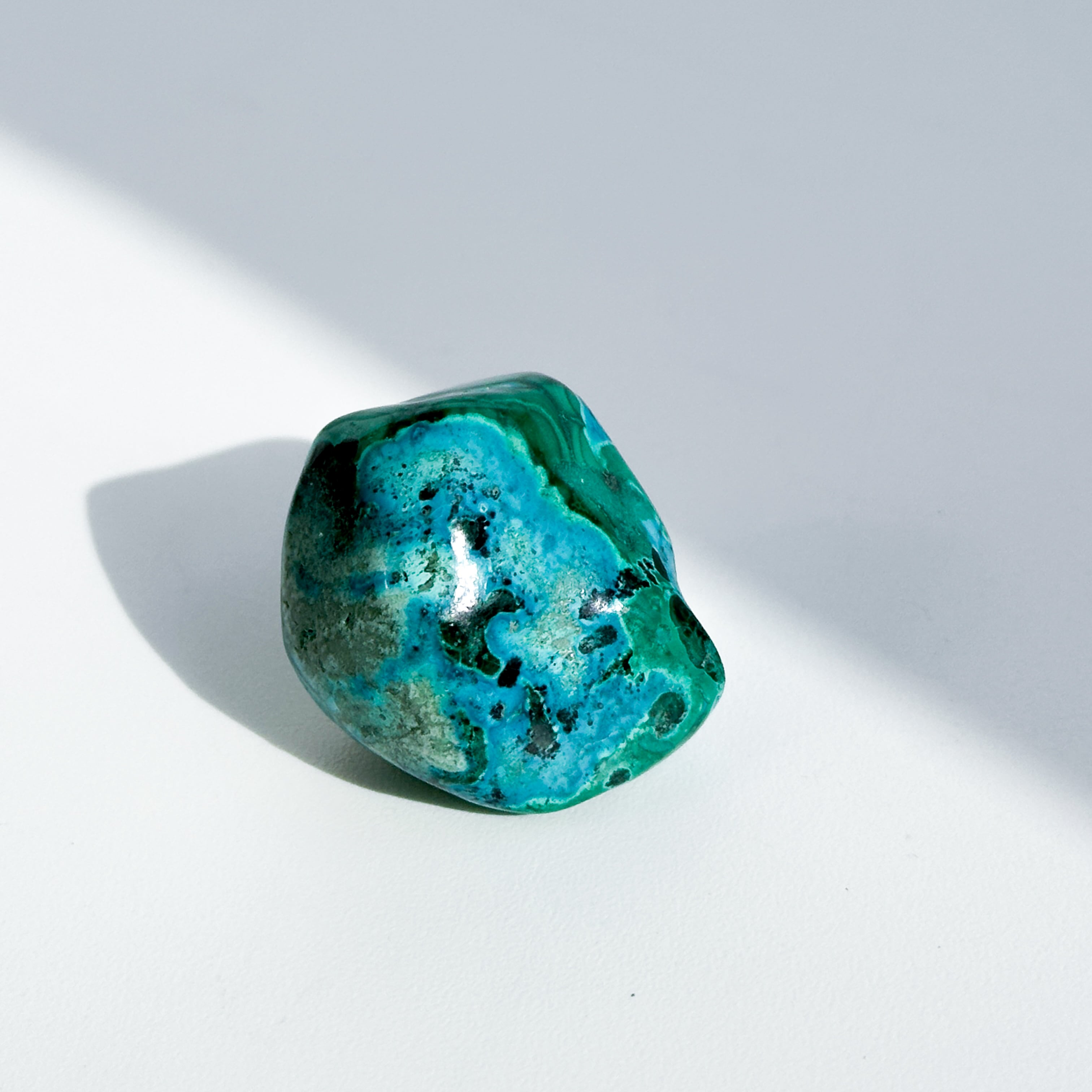 マラカイト with クリソコラ（マラコラ） タンブル21◇ Malachite with