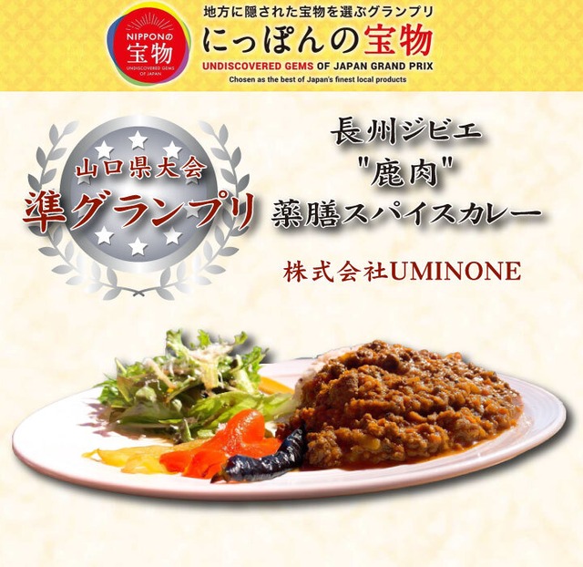 【2021年にっぽんの宝物準グランプリ（山口県大会）】長州ジビエ鹿肉薬膳スパイスカレー1食 ジビエ 鹿肉